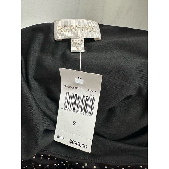 Ronny Kobo Lorinna Metallic Cut Out Slit Gown - Picture 11 of 11